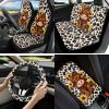 CLOHOMIN Cute Highland Cow Car Seat Covers Full Set of 13 Cow Print Steering Wheel Cover Armrest Box Mat Seatbelt Pad Sunflowers Coasters Keychain Fit for SUV Van Truck Sedan view 2