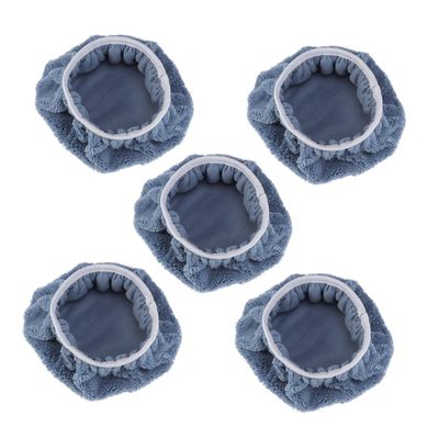 JECOMPRIS 5-Piece Coral Fleece Car Polishing Waxing Bonnet Set 9-10 Inch Soft Grip Pads for Dual-Action Polishers for Auto Detailing and Buffing