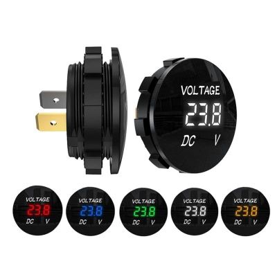 Automobile Voltmeter Detection Voltage Meter Retrofit On-Board USB Car Charging Bottle DC 5V-48V LED Digital Display with Socket(Red)