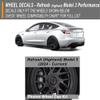 Wheel Logo Decal Overlay Stickers for Tesla Refresh (Highland) Model 3 (2024 to Current), Photon Wheel Cap Kit, 5-pc Set (Carbon Fiber) view 3