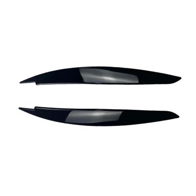 2 Pcs Car Headlight Eye Lid Covers Black Trim ABS Carbon Fiber Eye-catching Compatible with BMW 1 Series E87 E88 E81 E82 Eyelids Brows