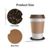 KWSAAHU 2 Pack Absorbent Car Ceramic Coaster Cup Holder, Car Accessories with Cork Back and Finger Slots, Non-Slip Shock Absorption for Both Men and Women Animal Forest view 2