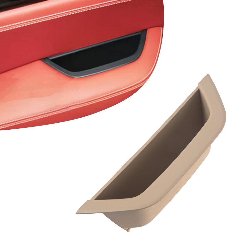 DIRBOERF Beige Left Door Armrest Handle Storage Compartment Compatible With BMW X3 F25 2010-2016 X4 F26 2014-2017 Driver Side Cover Container Storage Box Armrest Cover