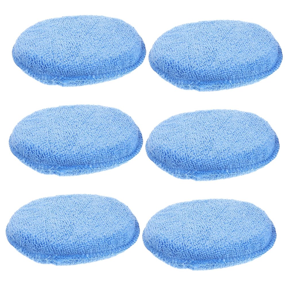 MotorCart Basics 6pcs Reusable Waxing Polishing Pads Pressure Hand Applicator for Car Detailing Auto Cleaning Tool for Smooth Wax Application and Enhanced Car Beauty