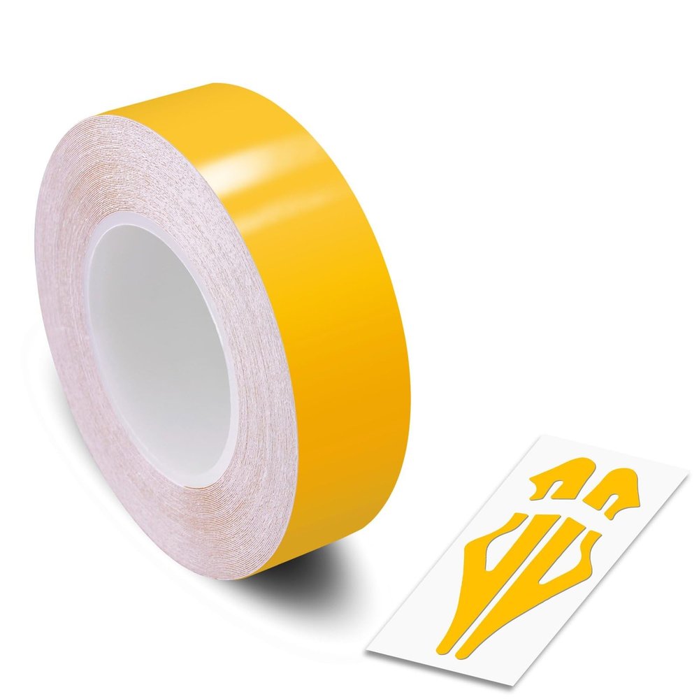 Self-Adhesive Vinyl Pin Stripe Roll Decal Sticker Tape 32ft 9.80m - AMBER YELLOW, 3/4" | 19mm, Universally Compatible for Cars, Trucks, Vans, Motorcycles, Bikes, Helmets, Arts & Crafts