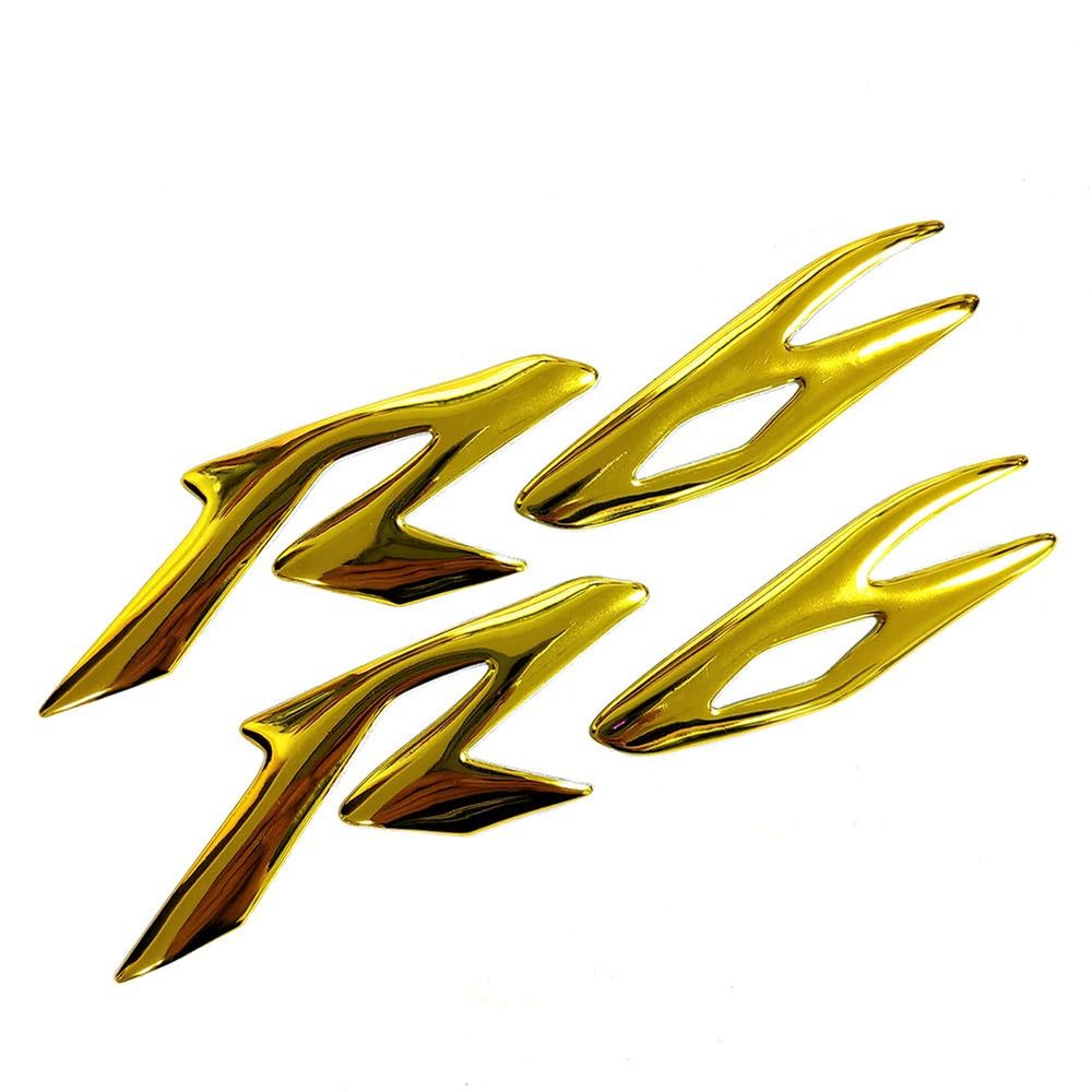 3D Pop Up Logo Emblem Badge Sticker Side Fender Decal Compatible with Yamaha YZF R6 S (Gold)