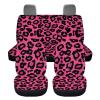 WUYOJUXA Pink Leopard Print Car Seat Cover Full Set Breathable Seat Cushion Protectors Soft Non-Slip Vehicle Cushion Protector for Sedan Suvs Car view 1