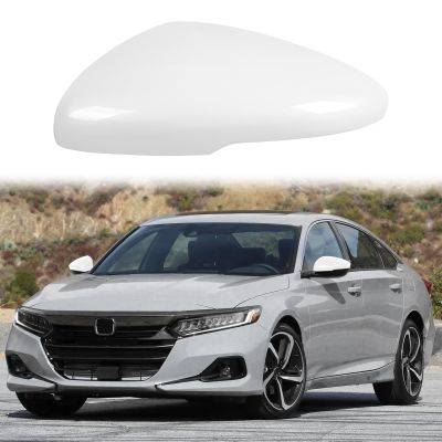 White Left Driver Side Mirror Cover Cap Housing Compatible with 2018 2019 2020 2021 2022 Honda Accord Touring and Touring Hybrid with Turn Signal Model