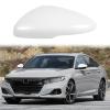 White Left Driver Side Mirror Cover Cap Housing Compatible with 2018 2019 2020 2021 2022 Honda Accord Touring and Touring Hybrid with Turn Signal Model view 1