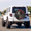 Foruidea Skeleton Dog Flower Crown Spare Tire Cover Dust-Proof Wheel Tire Cover Fit Trailer, RV, SUV and Many Vehicle 16 Inch view 3
