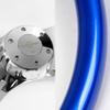 18" Universal 457mm 5 Bolt, 2 Inches Deep, Wood Grip Steering Wheel, Chrome 4-Spoke with T01 Hub Adapter Compatible with 1986-2006 Freightliner All Models (Blue Wood Grip) view 2