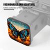 Hitch Cover Fits for 2-Inch Hitch,Butterfly with A Cityscape at Sunset in The Background Rubber Trailer Hitch Cover Tube Plug Insert,Car Exterior Accessories, Receiver Tube Hitch Plug view 3