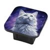 Hitch Cover Fits for 2-Inch Hitch,White Cat Looks Up at The Starry Sky Rubber Trailer Hitch Cover Tube Plug Insert,Car Exterior Accessories, Receiver Tube Hitch Plug view 1