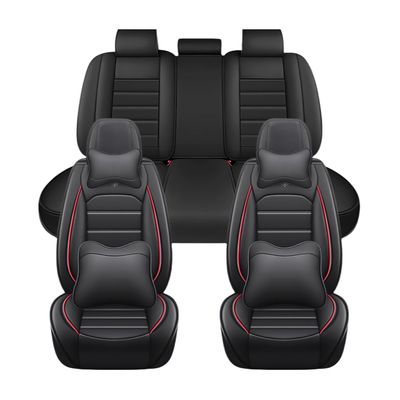 LEYPOCO for Nissan Ariya 2023-2025 Seat Covers,Waterproof,Abrasion-Resistant PU Leather Full Set Seat Cover(Luxury Black&Red)