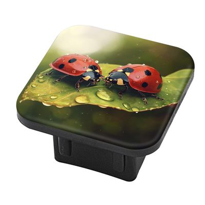 Hitch Cover Fits for 2-Inch Hitch,Intimacy of Ladybugs On Moist Leaf Rubber Trailer Hitch Cover Tube Plug Insert,Car Exterior Accessories, Receiver Tube Hitch Plug