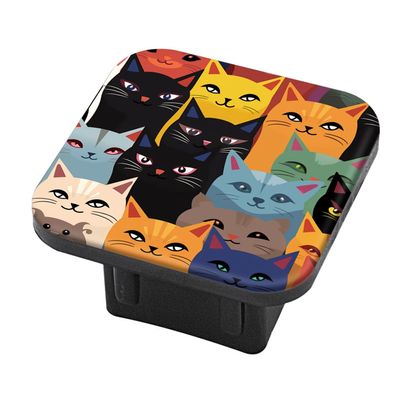Hitch Cover Fits for 2-Inch Hitch,Many Different Cute Cats Each with Unique Face Rubber Trailer Hitch Cover Tube Plug Insert,Car Exterior Accessories, Receiver Tube Hitch Plug