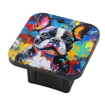 Hitch Cover Fits for 2-Inch Hitch,French Bulldog Portrait in A Spray - Paint Manner Rubber Trailer Hitch Cover Tube Plug Insert,Car Exterior Accessories, Receiver Tube Hitch Plug