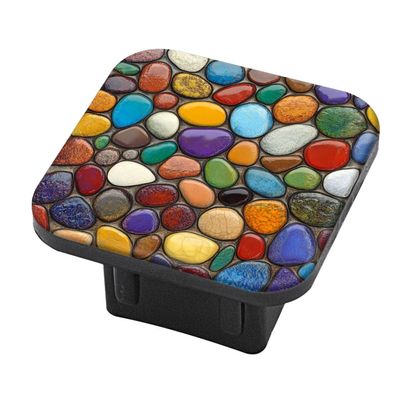 Hitch Cover Fits for 2-Inch Hitch,Colorful Rocks in Diverse Arrangement Rubber Trailer Hitch Cover Tube Plug Insert,Car Exterior Accessories, Receiver Tube Hitch Plug