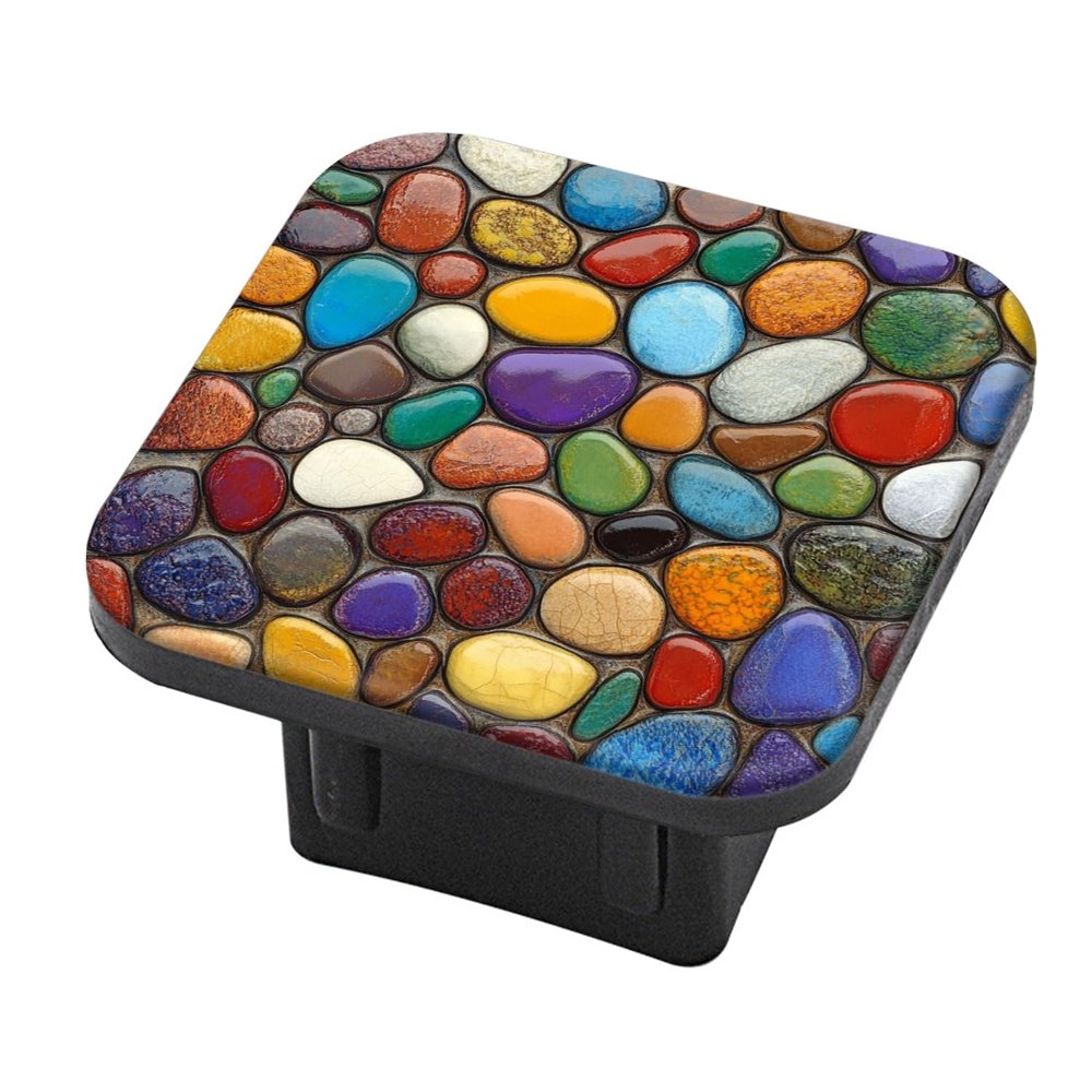 Hitch Cover Fits for 2-Inch Hitch,Colorful Rocks in Diverse Arrangement Rubber Trailer Hitch Cover Tube Plug Insert,Car Exterior Accessories, Receiver Tube Hitch Plug