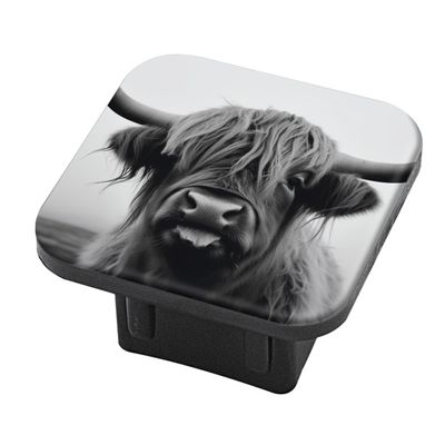 Hitch Cover Fits for 2-Inch Hitch,Scottish Highland Cow with Long Hair Rubber Trailer Hitch Cover Tube Plug Insert,Car Exterior Accessories, Receiver Tube Hitch Plug