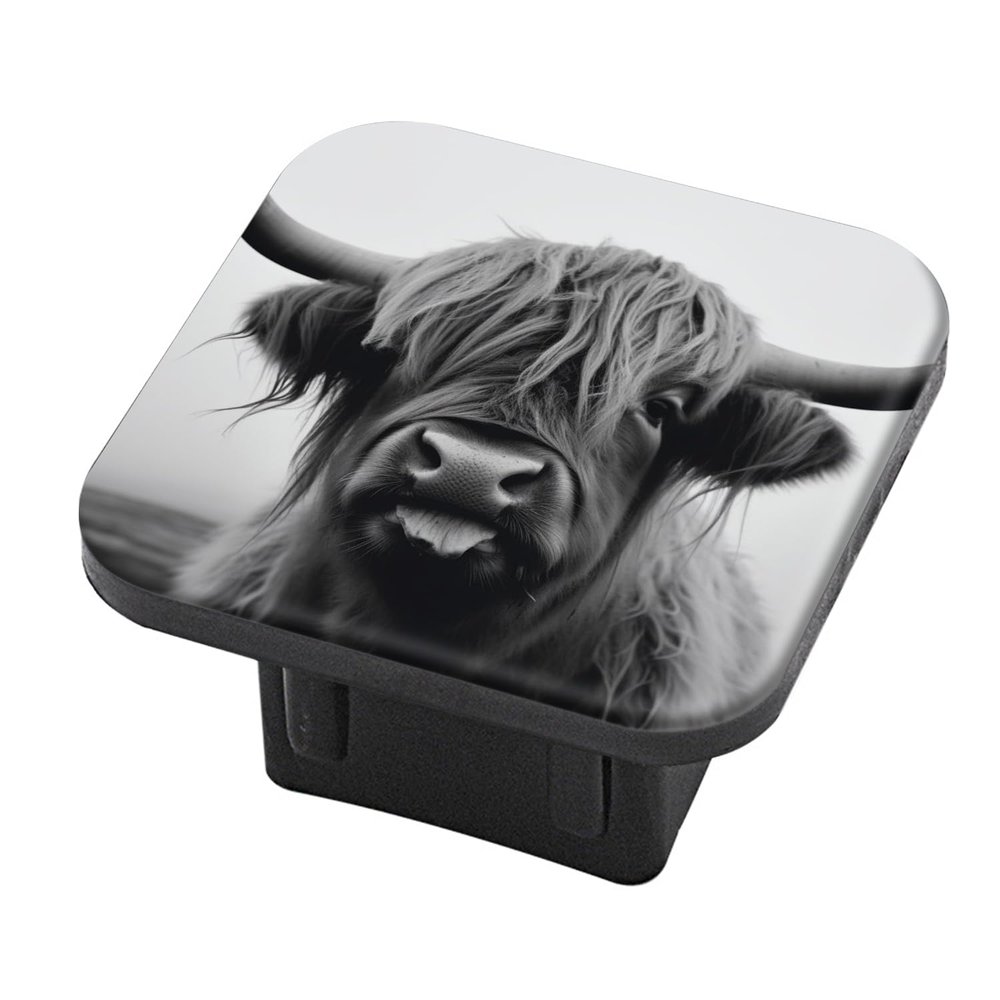 Hitch Cover Fits for 2-Inch Hitch,Scottish Highland Cow with Long Hair Rubber Trailer Hitch Cover Tube Plug Insert,Car Exterior Accessories, Receiver Tube Hitch Plug