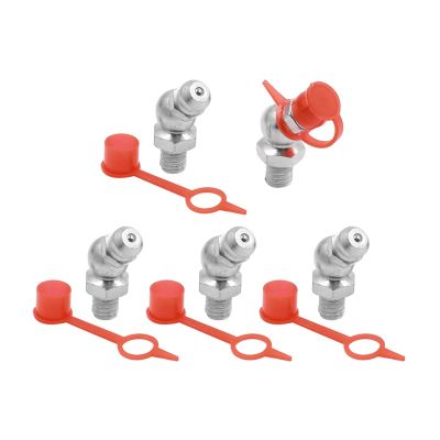 CETEOR 5-30 Set M6 Iron Zinc Hydraulic Grease Nipple Fittings Straight/45/90 Degree Angle Grease Nipple Fittings(5pcs 45 Degree)
