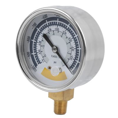 Nurnesy Vacuum Pressure Air Pressure Meter Instrument 0-14psi Range with NPT 1/8in Connector for Home Measurement Water Gage Test
