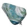 ZERAOKE Waterproof Bike Seat Cover, Universal Adjustable Non-Slip Bicycle Saddle Protector for Rain Commuting Cycling, Teal Gold Marble, Durable Oxford Seat Cover for Mountain Folding Bikes view 1