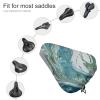 ZERAOKE Waterproof Bike Seat Cover, Universal Adjustable Non-Slip Bicycle Saddle Protector for Rain Commuting Cycling, Teal Gold Marble, Durable Oxford Seat Cover for Mountain Folding Bikes view 3