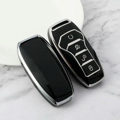 4 Botton Silver TPU Car Key Case Cover, for BYD Song PRO Plus Atto 3 Han EV Tang DM Qin Yuan Seal Dolphin E2