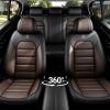 Megaseat Truck Seat Covers for GMC Sierra 2500 2007-2026, Waterproof Nappa Leather Full Coverage Car Seat Cover, Muscle Sport Style Auto Interior Covers Full Set Black&Coffee view 2