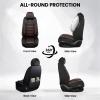 Megaseat Truck Seat Covers for GMC Sierra 2500 2007-2026, Waterproof Nappa Leather Full Coverage Car Seat Cover, Muscle Sport Style Auto Interior Covers Full Set Black&Coffee view 3