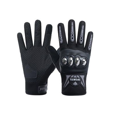 ANJMEICH Motorcycle Gloves Men's Long Finger Full Finger Cycling Cycling Bike Outdoor Sport Off-Road Racing Anti-Slip Wear(Black, XL)