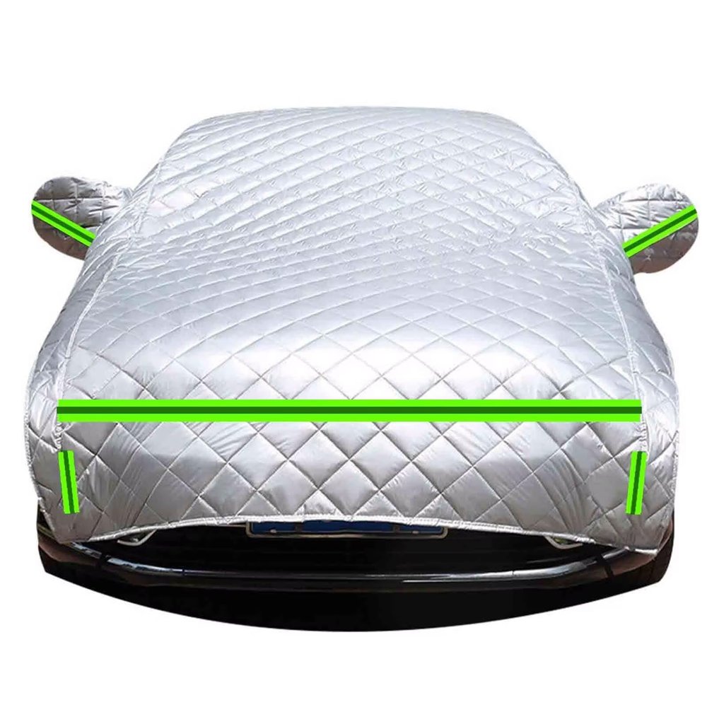 MotorCart Basics Hail Protection car Cover Compatible with Mercedes ML 280 2005-2010,Half car Covers UV Protection, dustproof, Windproof with Reflective Strips(Silver)