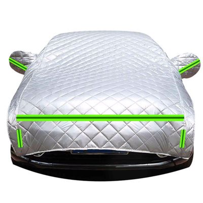 MotorCart Basics Hail Protection car Cover Compatible with Mercedes GLC 350d,Half car Covers UV Protection, dustproof, Windproof with Reflective Strips(Silver)