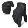 Harssidanzar Mens Motorcycle Gloves Breathable Mesh Motocross Touchscreen Hard Knuckle Road Racing Gloves for Dirt Bike SM061US,Black,Size S view 1