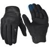 Harssidanzar Mens Motorcycle Gloves Breathable Mesh Motocross Touchscreen Hard Knuckle Road Racing Gloves for Dirt Bike SM061US,Black,Size S view 2