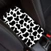 CREATCABIN Black and White Cow Print Auto Center Console Pad Car Armrest Pad Auto Armrest Storage Box Pad Soft Waterproof Car Accessories Interior with Elastic Band for Vehicle SUV Truck 12.67.5in view 1