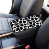 CREATCABIN Black and White Cow Print Auto Center Console Pad Car Armrest Pad Auto Armrest Storage Box Pad Soft Waterproof Car Accessories Interior with Elastic Band for Vehicle SUV Truck 12.67.5in view 4
