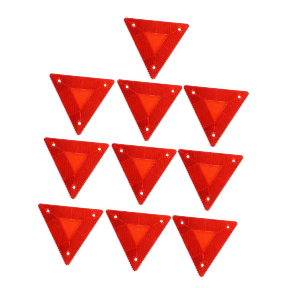 Cabilock 10-Pack Car Reflective Triangle Warning Signs Emergency Reflectors for Vehicles Truck RV and Slow-Moving Equipment and Lightweight Safety Beacons
