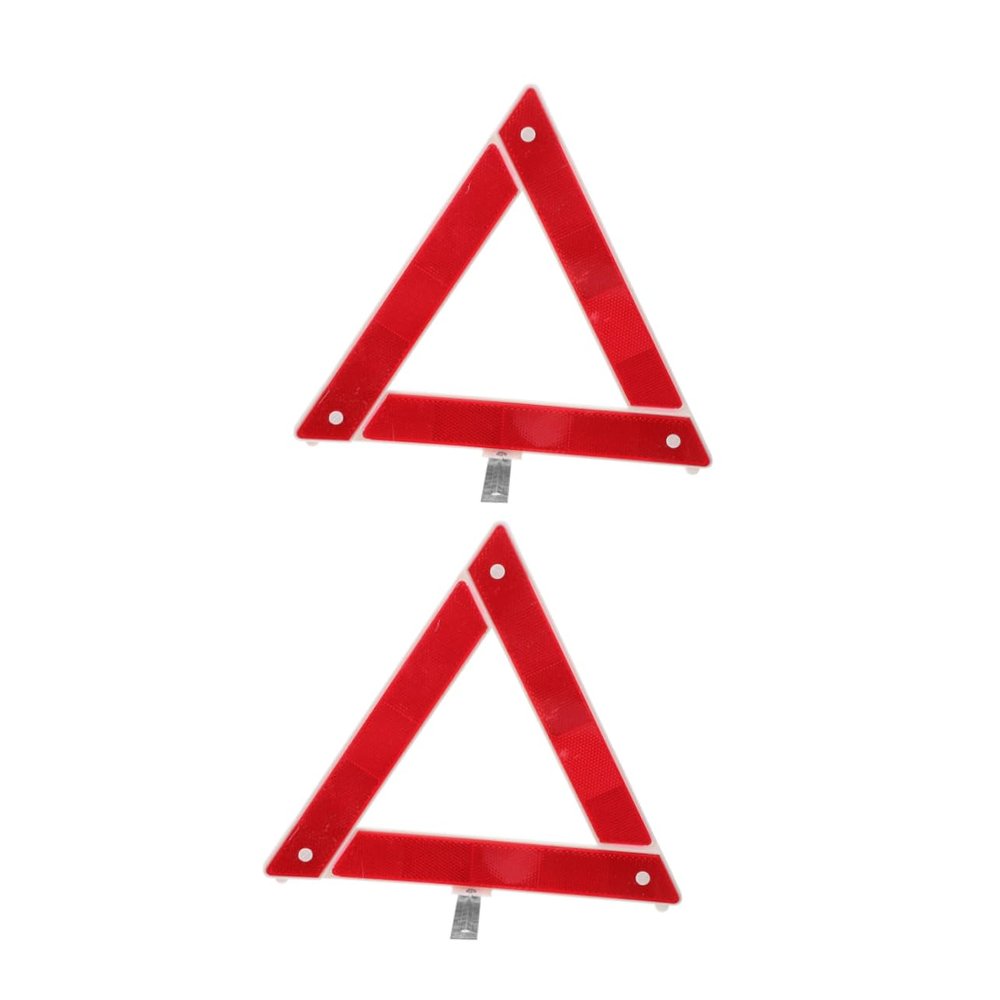 Unomor 2Pcs Roadside Warning Triangle Kit Reflective Safety Sign for Cars Durable High Visibility Quick Setup Space Saving Design