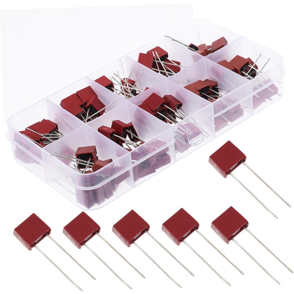LALAFINA 1Set Assorted Slow Blow Fuses Volt Delay Fuse Kit Plastic Square Fuses for Overheating Protection Appliances and Instruments