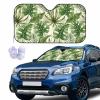 BLDKORUER Green Palm Car Windshield Sun Shade Palm Leaves Front Window Shades Windhsield Sunshade Cover Sun Visor Shield Block Automotive Interior Portector Blocks UV Rays for Car view 1