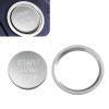 Shakas Start Button Cover, Engine One-button Start-stop Decorative Parts with Ring, Self-adhesive Anti-rust Protection Ignition Button Protective Cover, for Most Cars Interior Accessories (Silver) view 1