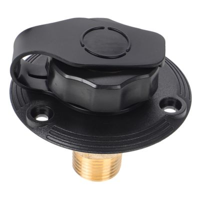 LIFKOME 1Set Rv Water Inlet Flange with Brass Adapter Leakproof Check Valve Assembly for Fresh Water Tank Replacement Easy Installation Rv Water Hose Connector