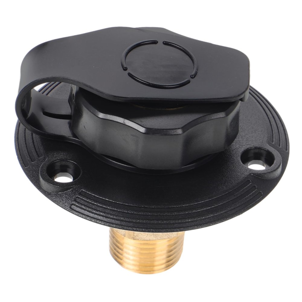 LIFKOME 1Set Rv Water Inlet Flange with Brass Adapter Leakproof Check Valve Assembly for Fresh Water Tank Replacement Easy Installation Rv Water Hose Connector