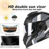 Flip Up Bluetooth Motorcycle Helmet, DOT Approved Dual Anti-Fog Sun Visors Modular Cool Racing Crash Helmet, Multiple Vents Motorbike Built-in Dual Speakers for Adults Men Women(K,L(59-60 CM)) view 4