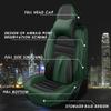 3DLEATHER for Toyota Camry 2016 Seat Cover Full Set, Upgraded Nappa Leather Seat Cover, 360 Full Coverage Customized Car Seat Covers with Airbags Design (Black & Green/Luxury Style) view 3