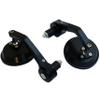 MotorToGo Black Round Bar End Mirrors for 2007 Harley-Davidson Sportster 1200 Low XL1200L view 2