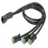 Leads Deutsch Outputs DT, Y Shape 2 Pin DTM Female for Fog Work Light Retrofit Work Chandelier Light Retrofit Connectors Wiring Harness (3 in 1, 1) view 1